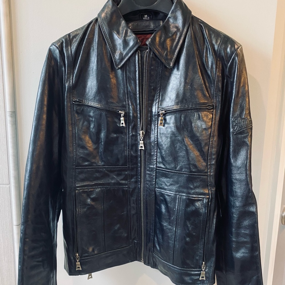 Flying Bikes Black Leather Jacket Women’s Medium